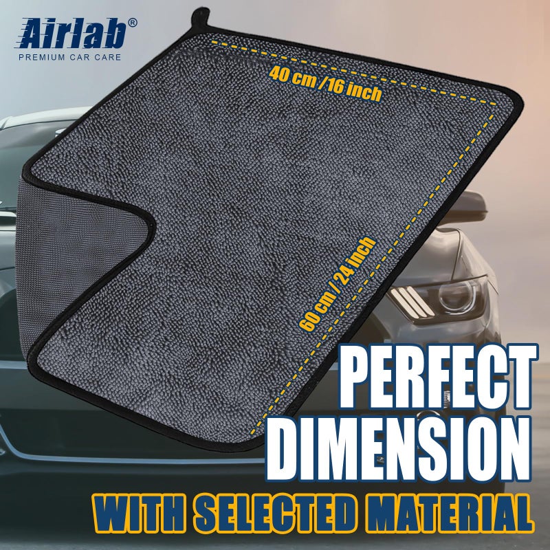 Airlab Microfiber Drying Towels for Cars Wash Lint-Free Streak-Free Super Absorbent Ultra Soft Auto Detailing Supplies 16 x 24 Inches  Pack of 2 - Image 3